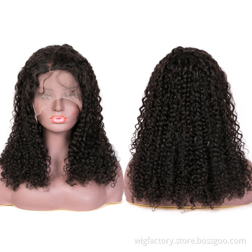 Factory Wholesale Price kinky curly human hair 360 lace wigs, pre plucked 360 lace frontal wig human hair